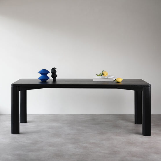 Corner Bar medium black satin ash table